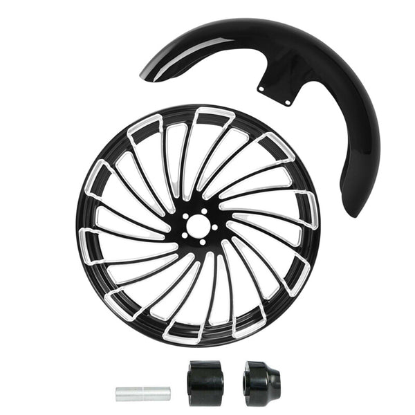 21" Front Fender Wheel Rim & Single Disc Hub Fit For Harley Road King 2008-2024