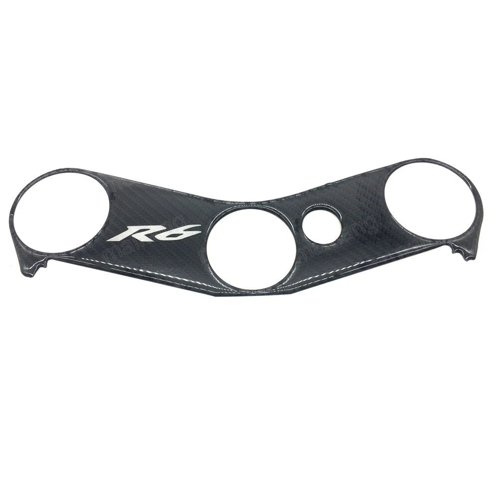 Carbon Triple Tree Top Clamp Upper 3D Decal Sticker Fit Yamaha YZF-R6 2006-2016