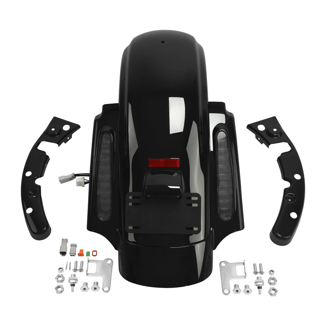 Black Rear Fender LED System Fit For Harley Cvo Touring Road Electra Glide 09-13