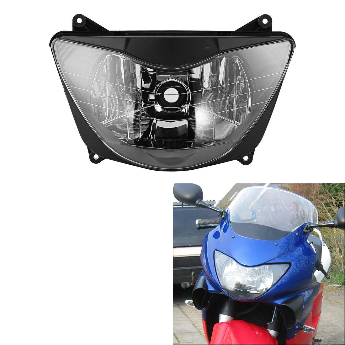 Black Front Headlight Headlamp Assembly Fit For Honda CBR600F4 1999-2000