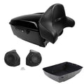 King Trunk Backrest Speakers Fit For Harley Touring Cvo Road Glide 2014-26 Black
