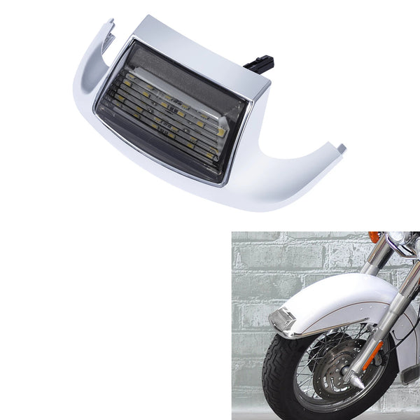 Front Fender Tip Light Smoke Lens Fit For Harley Flstc Heritage Softail Classic