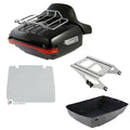King Trunk Backrest Pad Rack Light Mount Plate Fit For Harley Touring Flhx 14-26