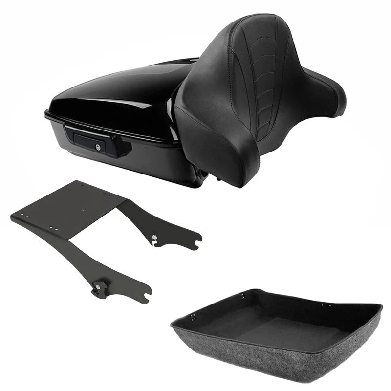 Chopped Trunk Backrest 2-Up Mount Rack Fit For Harley Touring 1997-2008