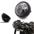 Motorcycle 6.5" Matte Black Metal LED Headlight For GN125 Cafe Racer Bobber