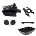 King Trunk Mount Rack LED Light Speaker Fit For Harley Road Street Glide 2014-26