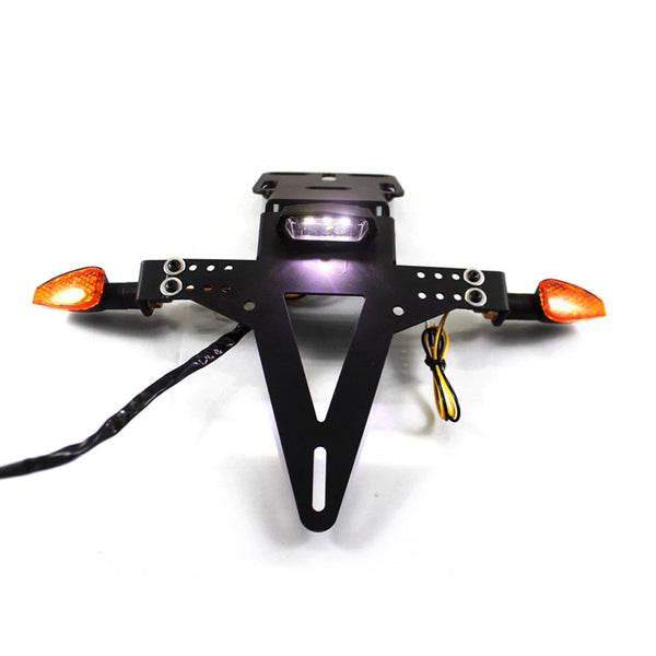 Black Rear Tail Light Mount License Plate Light With Turn Signal Bracket Holder