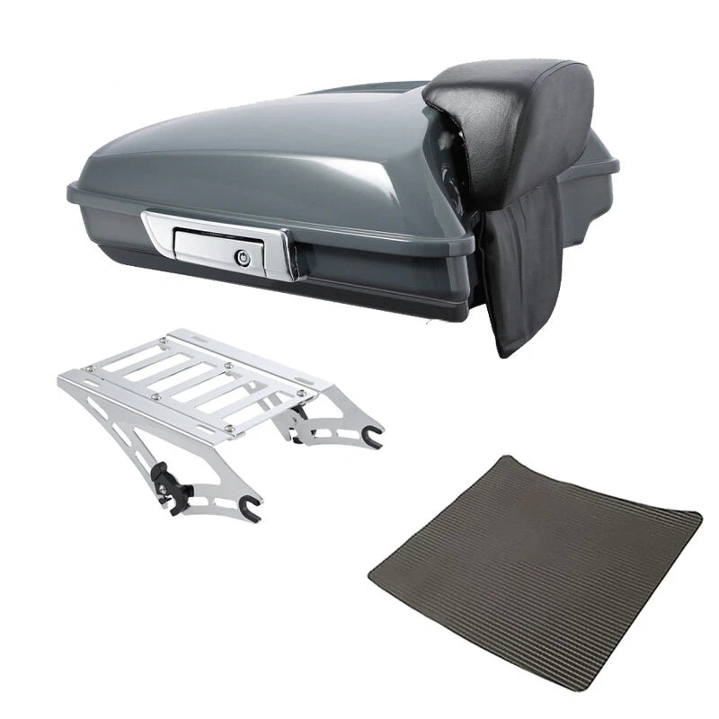 Razor Trunk Pad Mounting Rack Fit For Harley Cvo Road Glide 2014-26 Gunship Gray