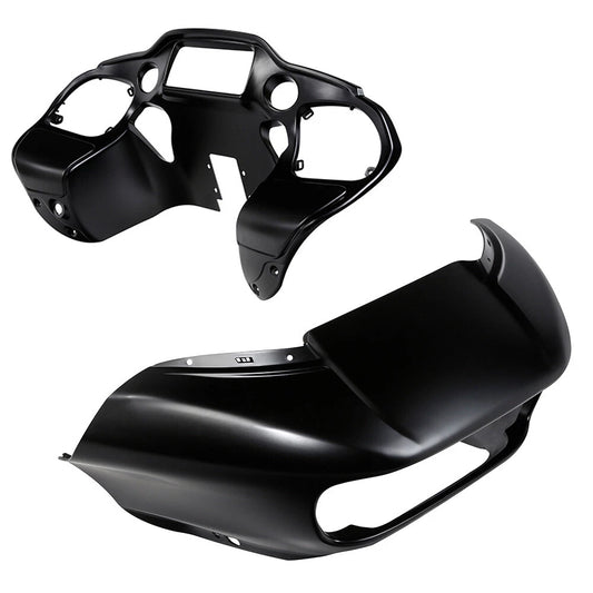 Inner Outer Fairings Glove Box Doors Fit For Harley Road Glide 15-23 Black Denim