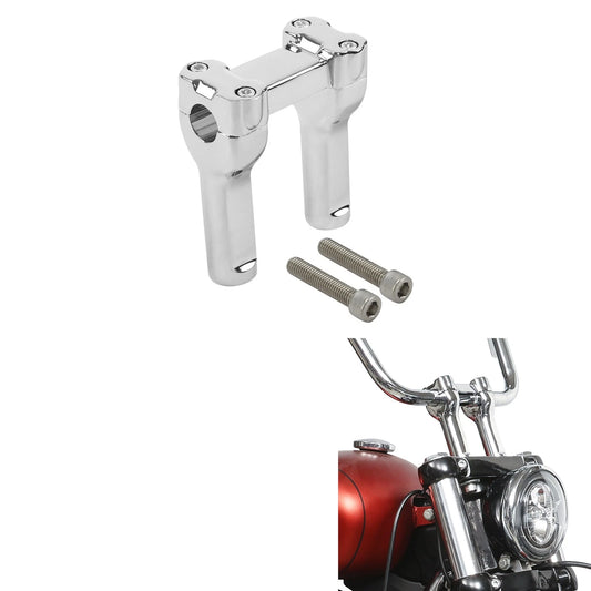 Chrome 4" Handlebar Riser Fit For Harley Dyna Street Bob Softail Fatboy 1" Bar