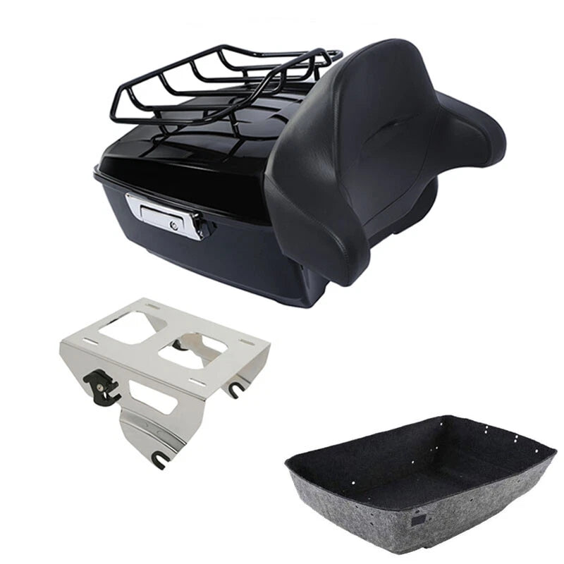 King Trunk Backrest Rack Solo Mount Fit For Harley Touring Flhx Flht Flhr 14-26