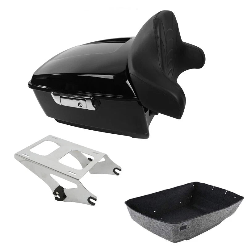 King Trunk Luggage Backrest Mount Rack Fit For Harley Electra Street Glide 14-26
