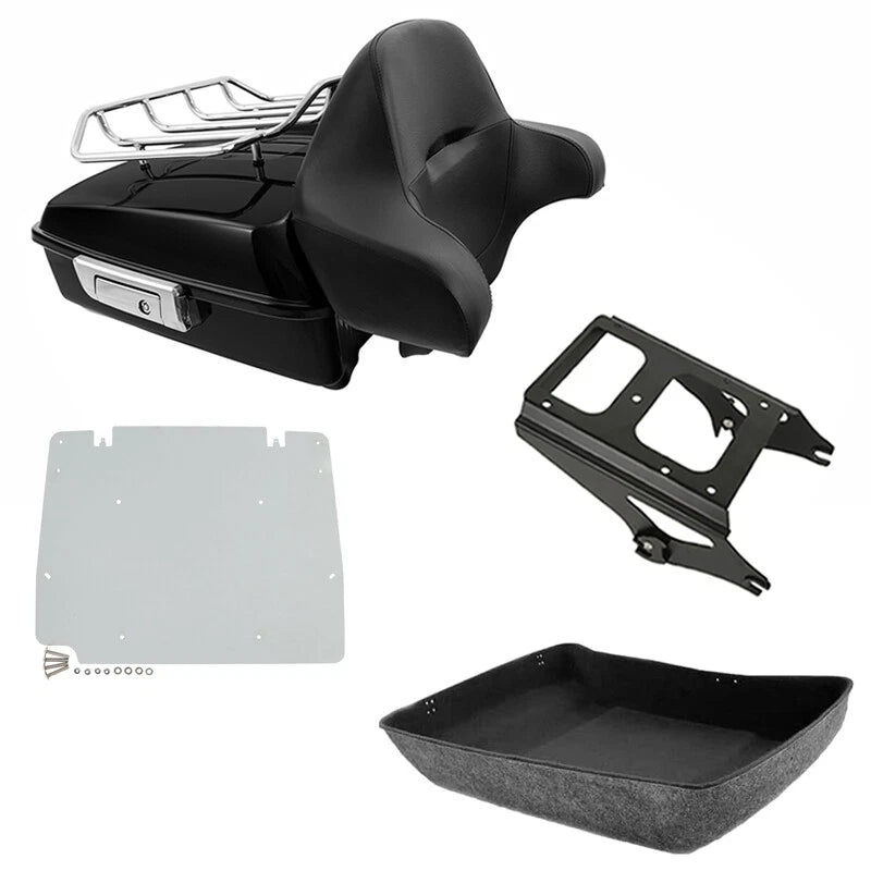 Chopped Tour Trunk Rack Backrest Mount Plate Fit For Harley Electra Glide 09-13