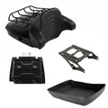 Chopped Trunk Backrest Pad Mount Rack Fit For Harley Cvo Road Street Glide 14-26
