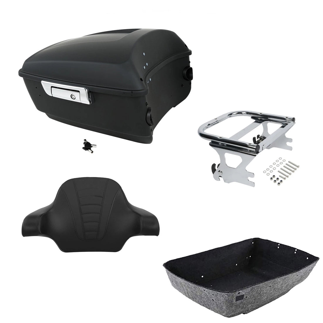 Matte Black King Trunk Backrest Mount Rack Fit For Harley Electra Glide 97-08