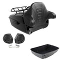 Black King Trunk Rack Backrest Speakers Fit For Harley Electra Glide 2014-2026
