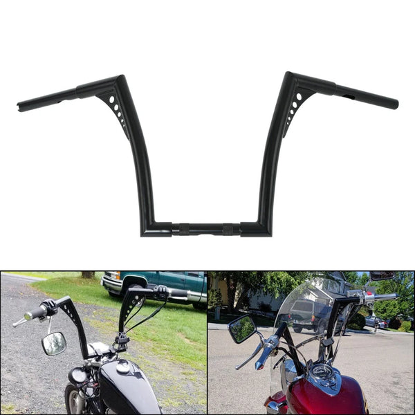 Black 14" Rise Vintage Ape Hangers Handlebar Fit For Harley Softail Flst Fxst