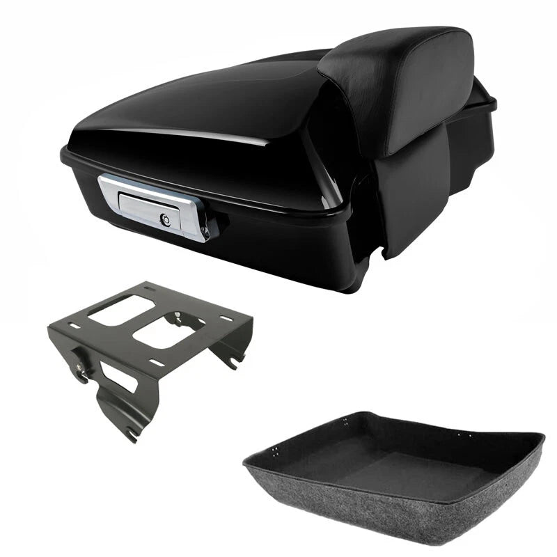 Chopped Trunk Backrest Solo Mount Rack Fit For Harley Touring Road Glide 2014-26