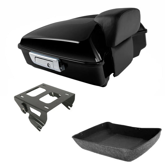 Chopped Trunk Backrest Solo Mount Rack Fit For Harley Touring Road Glide 2014-26