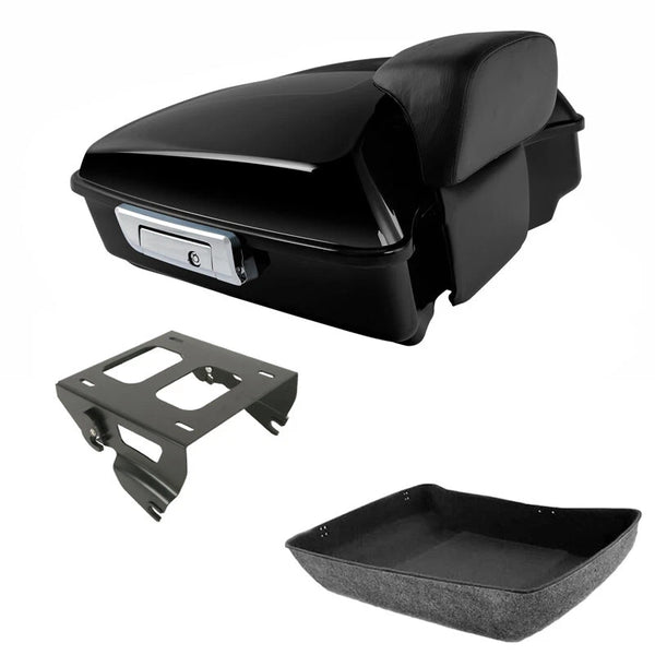 Chopped Trunk Backrest Solo Mount Rack Fit For Harley Touring Road Glide 2014-26