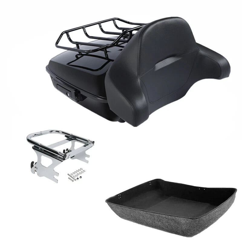 Chopped Trunk Backrest 2-Up Mount Fit For Harley Touring Road King 97-2008