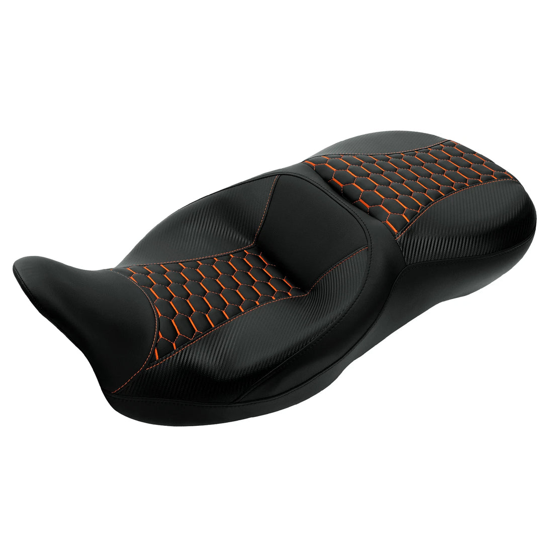 Black+Orange Driver Passenger Seat Fits For Harley Road Electra Glide 2009-2023