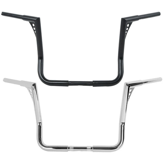Chrome/Black 14" Ape Hanger 1 1/4" Handlebar Fit For Harley Street Glide 82-2024