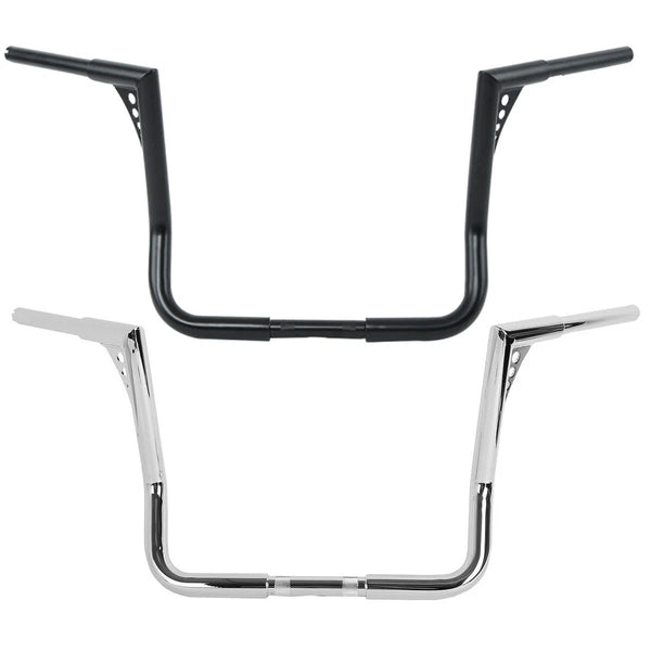 Chrome/Black 14" Ape Hanger 1 1/4" Handlebar Fit For Harley Street Glide 82-2024