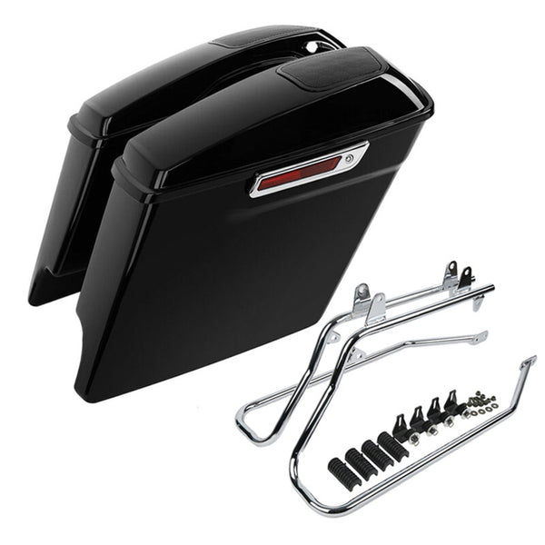 Stretched Saddlebag Speaker Lids Conversion Bracket Fit For Harley Softail 84-17