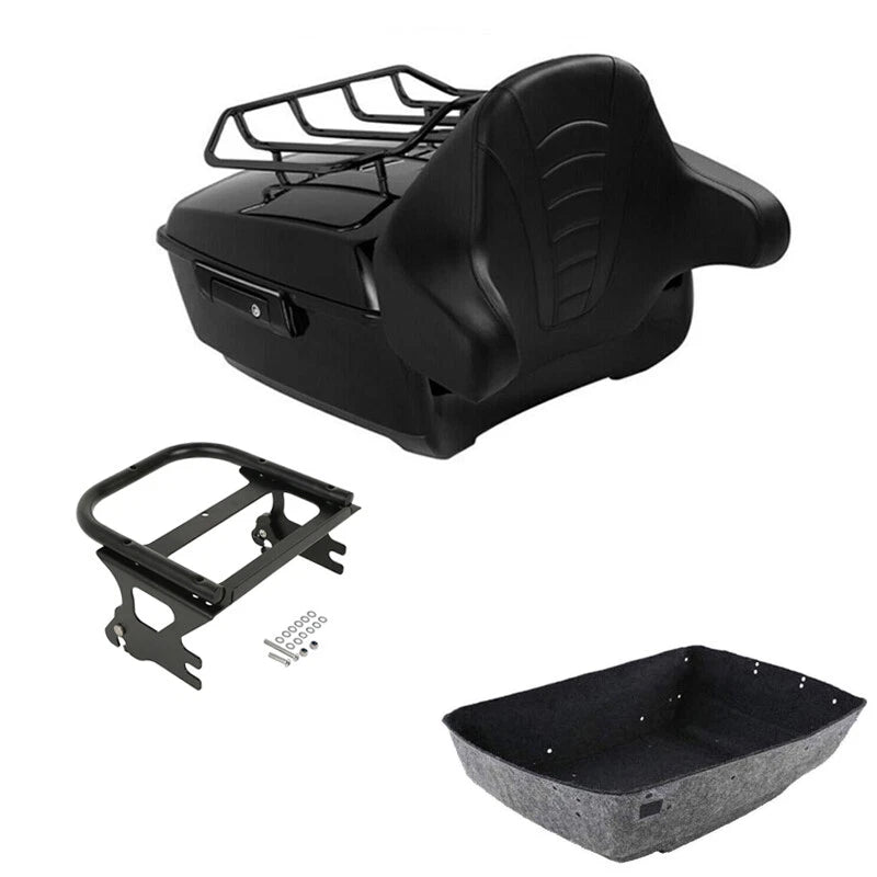 King Trunk Pad 2 Up Mount Rack Fit For Harley Touring Road Glide 1997-2008