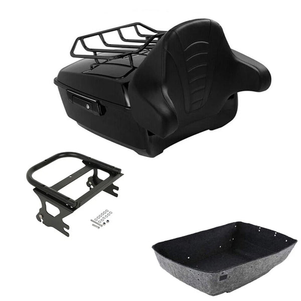 King Trunk Pad 2 Up Mount Rack Fit For Harley Touring Road Glide 1997-2008