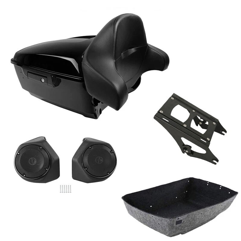 King Trunk Mount Speakers Pad Fit For Harley Touring Road Street Glide 2014-2026
