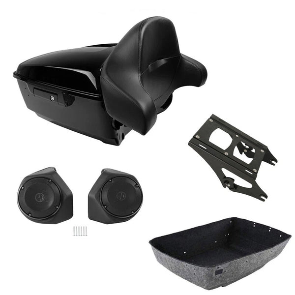 King Trunk Mount Speakers Pad Fit For Harley Touring Road Street Glide 2014-2026
