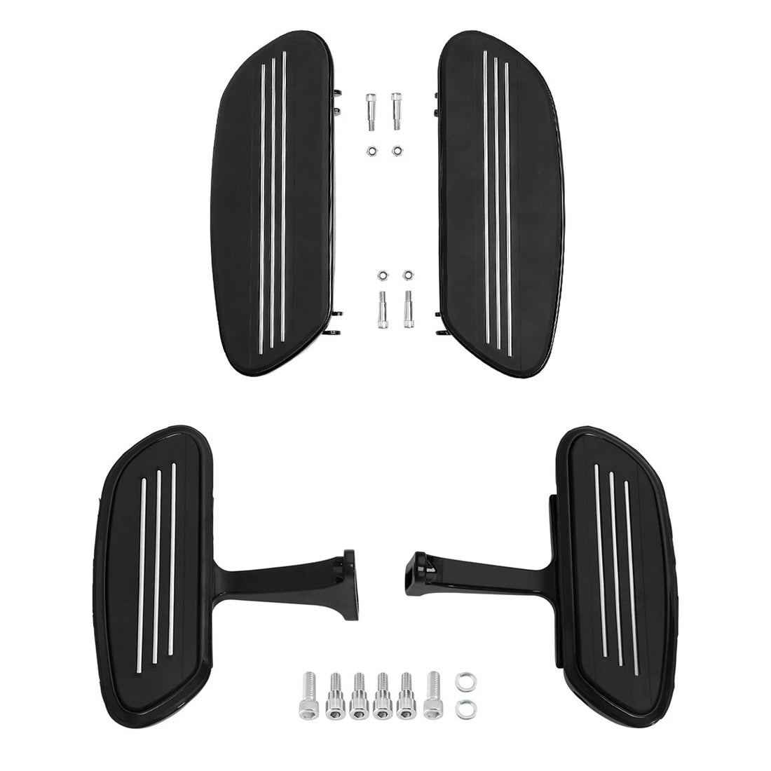 Black Driver & Passenger Floorboard Kit Fit For Harley Road King Glide 1993-2025
