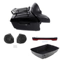 Black King Trunk Pad Rack LED Light Speakers Fit For Harley Touring 2014-2026 25