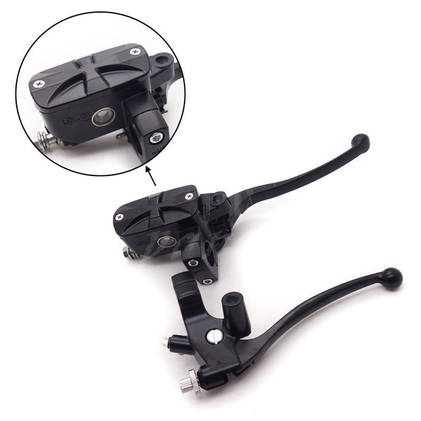 1" 25mm Black Cross Handlebar Control Reservoir 14mm Bore Brake Clutch Levers