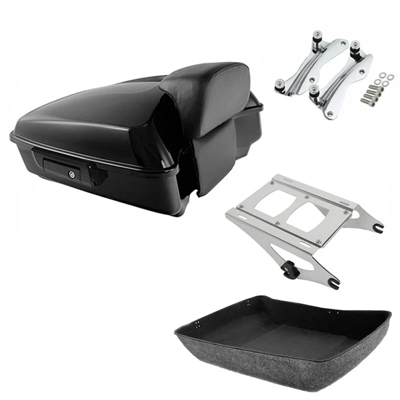 Chopped Trunk Backrest Mount Rack Docking Fit For Harley Electra Glide 2014-2026