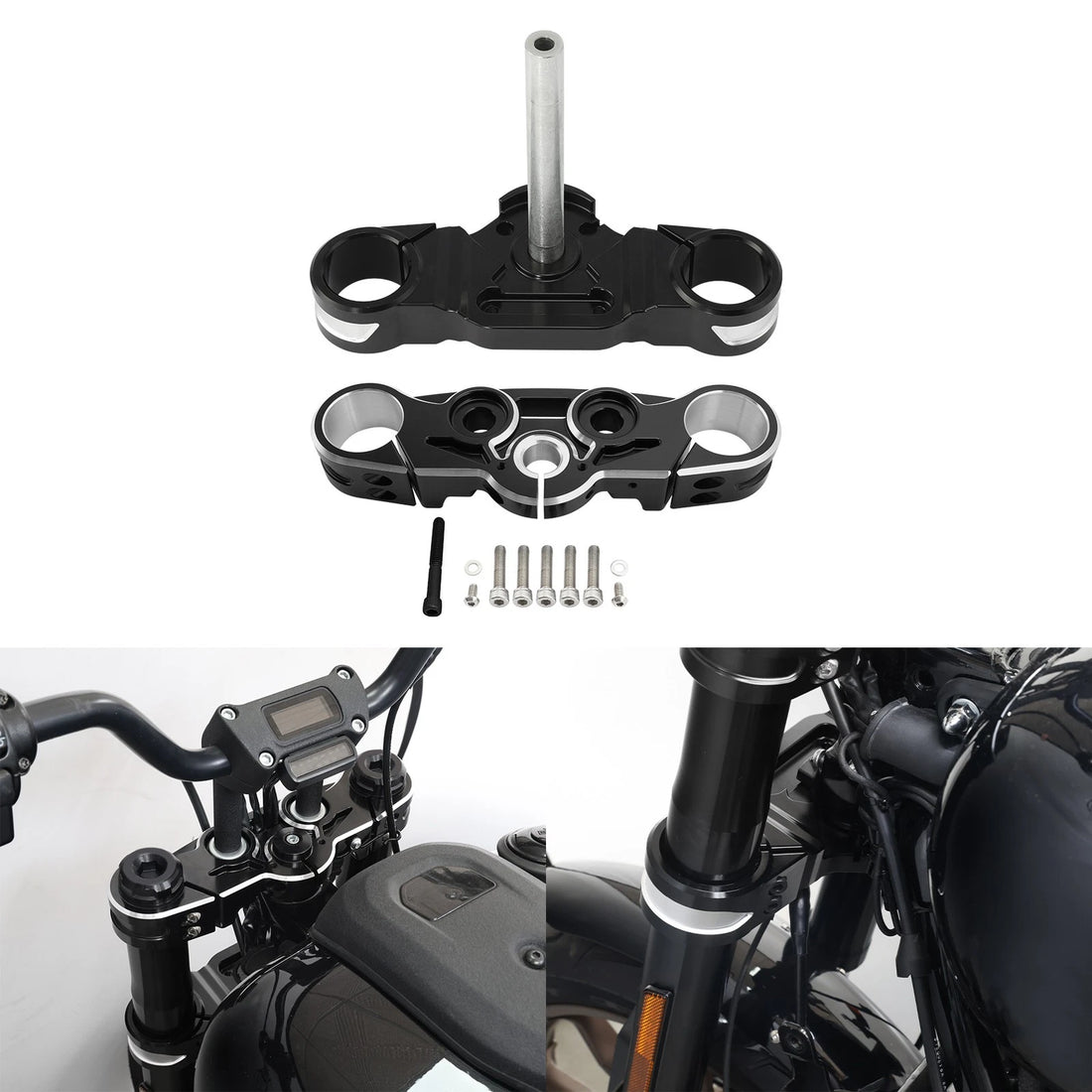 Fit For Harley Low Rider 22-25 Upper Lower Triple Trees Stem Clamp Steering