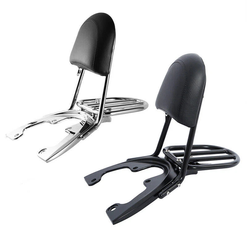 Black/Chrome Sissy Bar Backrest Baseplate Fit For Harley V-Rod Vrscaw 2007-2011