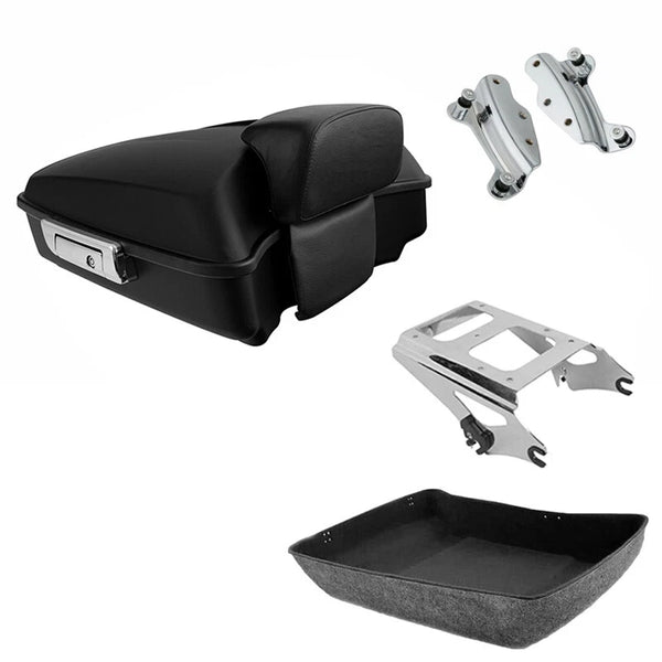 Matte Black Chopped Trunk Pad Mount Docking Fit For Harley Touring 2009-13