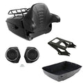 King Trunk Rack Backrest Speakers Mount Fit For Harley Touring Glide 2014-2026