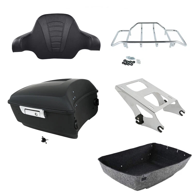 King Trunk Backrest Pad Mount Rack Fit For Harley Touring Electra Glide 14-2026