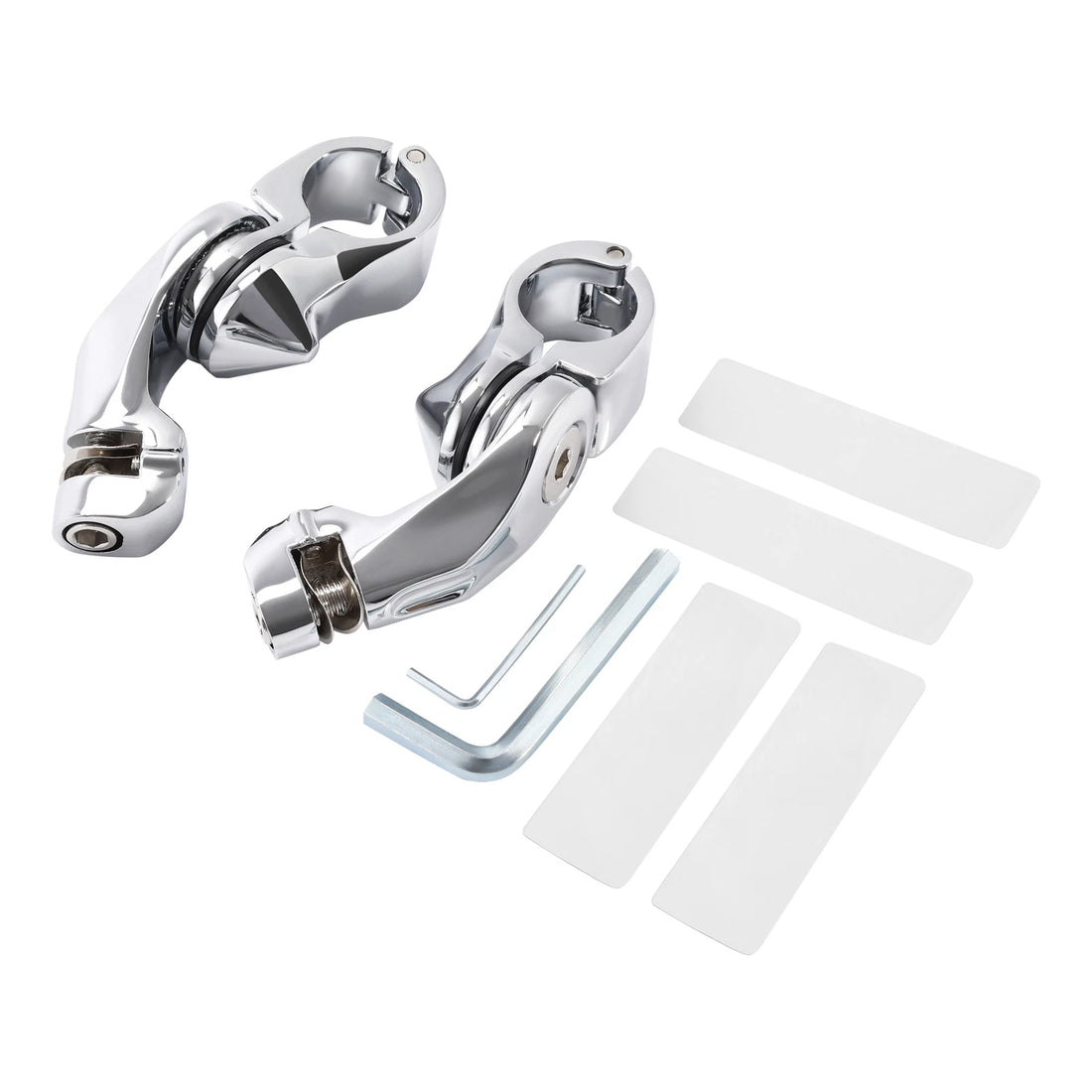 1 1/4" Chrome Adjustable Highway Short Angled Foot Pegs Mount Kit Fit For Harley