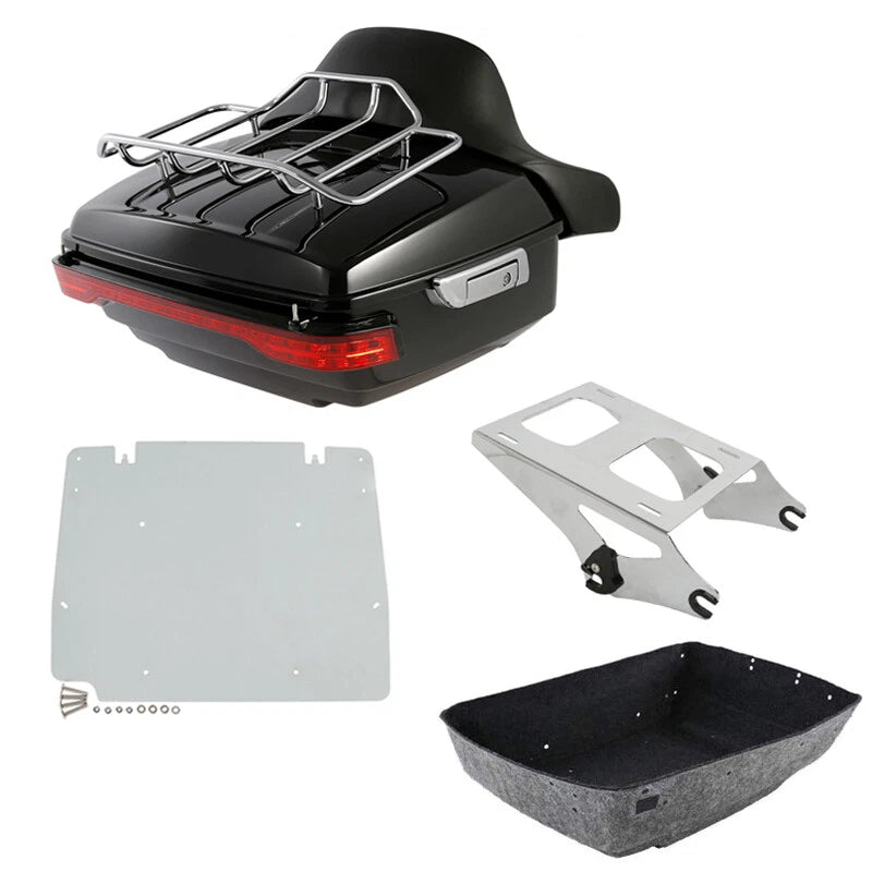 King Trunk Backrest Luggage Rack Light Base Plate Fit For Harley Touring 2014-26