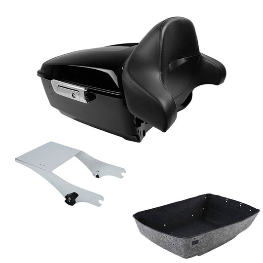 King Trunk Backrest Pad 2-Up Mount Fit For Harley Touring 97-08 US