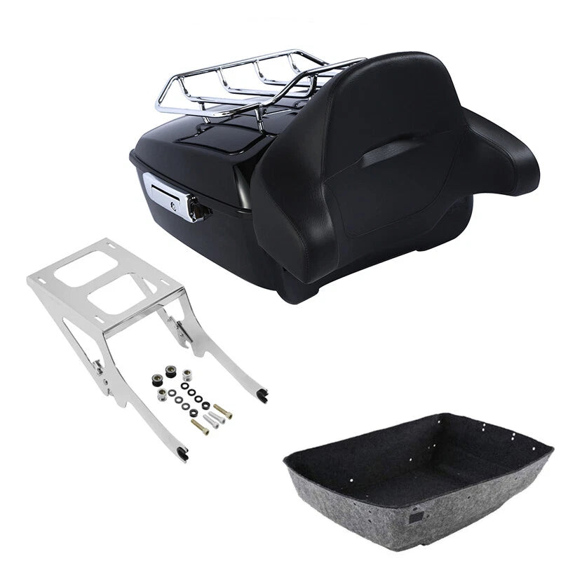 King Trunk Backrest Luggage Rack Mount Fit For Harley Heritage Classic 2018-2026