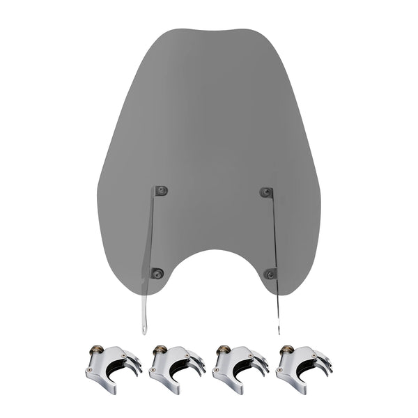 Smoke Windshield & 49mm Clamps Fit For Harley Dyna Low Rider Street Bob 06-17 16