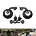 7/8" 22mm CNC Handle Bar End Round Rearview Side Mirror For GN/CG125 Cafe Racer