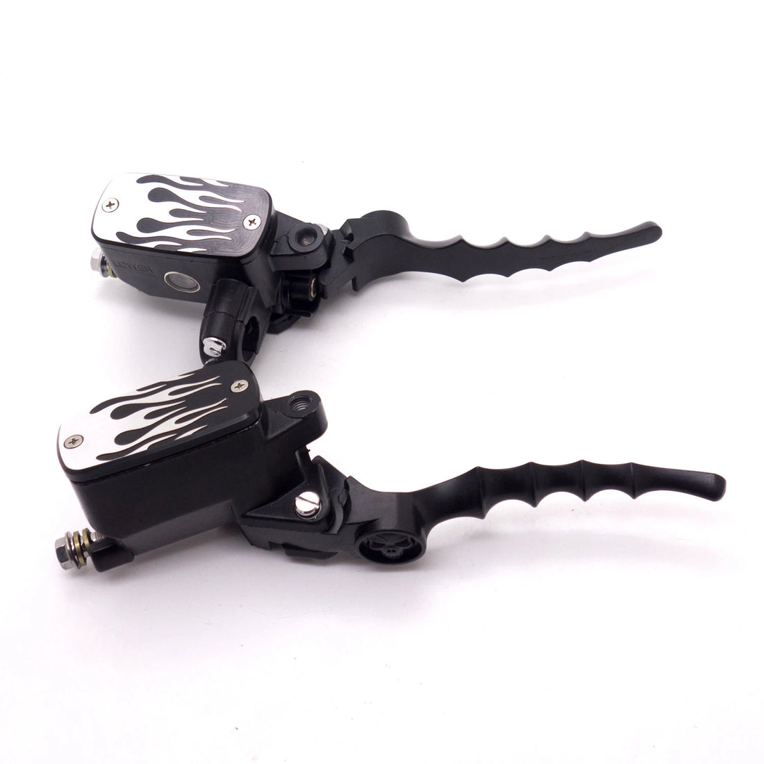 7/8" Black Flame Control Reservoir Brake Clutch Levers For Kawasaki Honda Yamaha