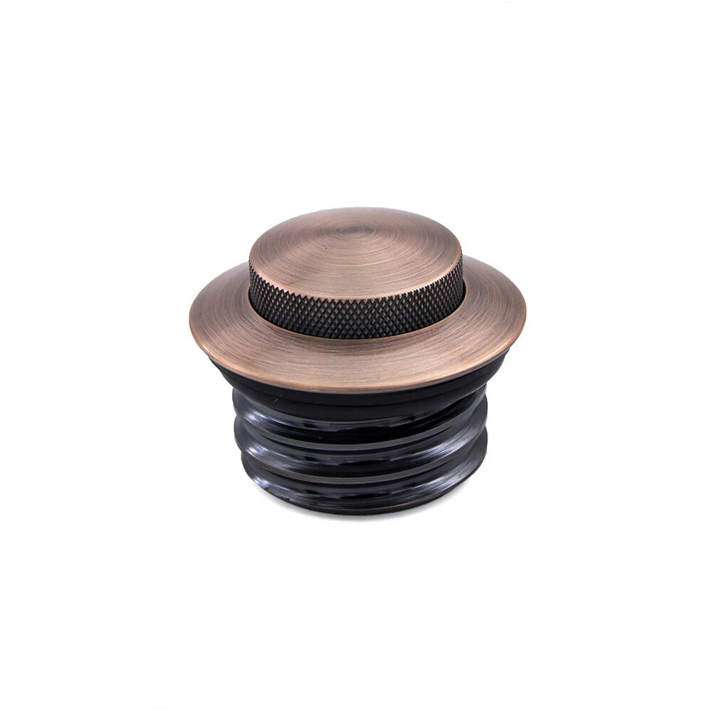 Copper Flush Pop Up Reservoir Vented Fuel Tank Gas Cap For Harley Dyna 1982-2010